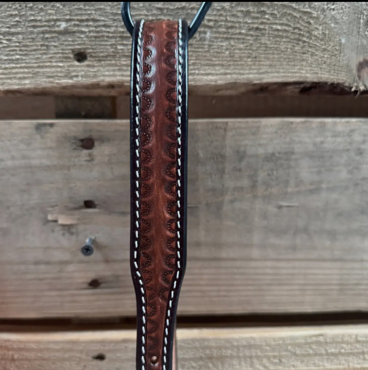 White lariat halter and leather combo