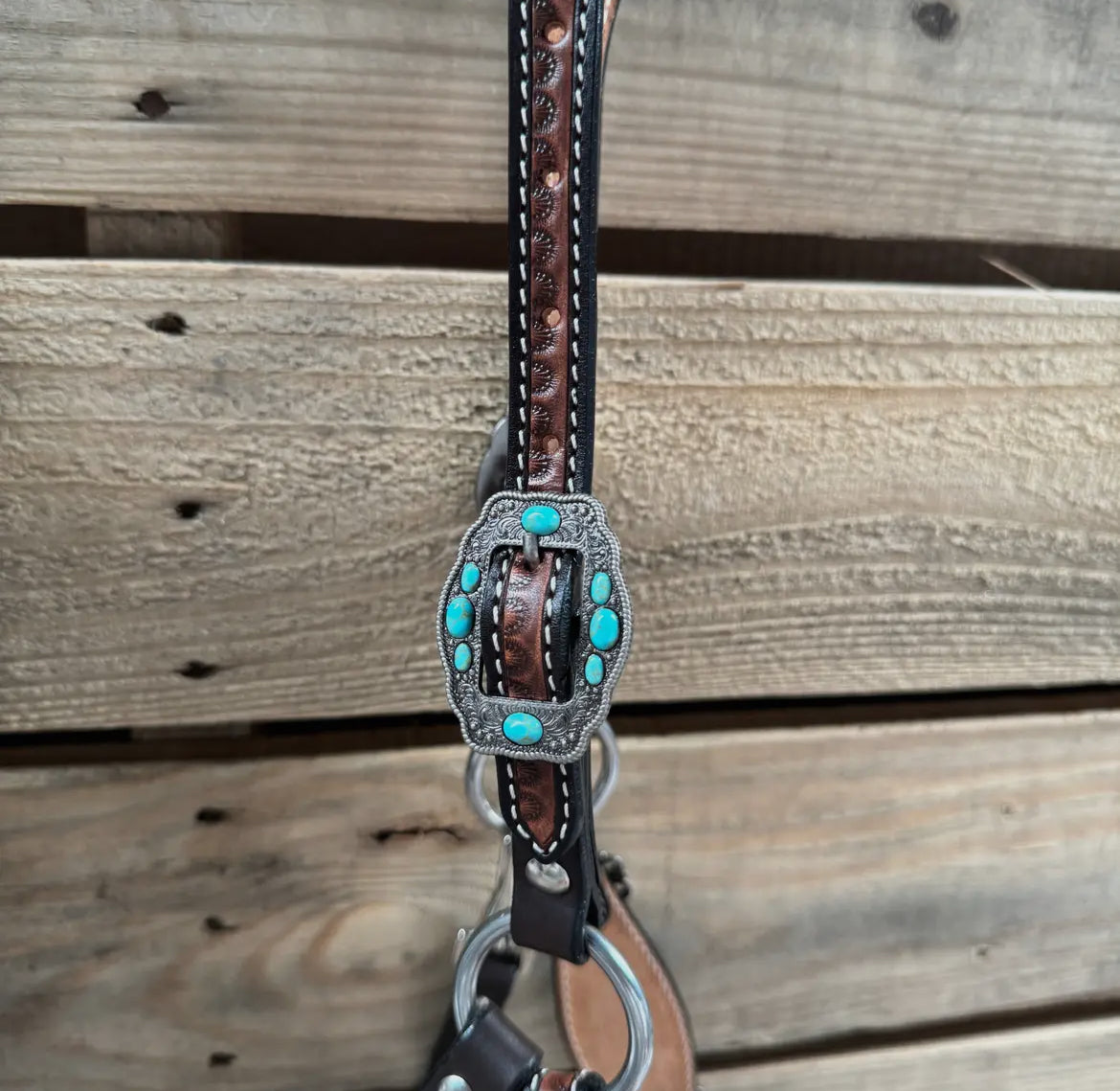 Floral Tooled Lariat & Leather Combo Halter