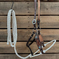 White lariat halter and leather combo