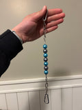 Shiny silver/turquoise curb chain
