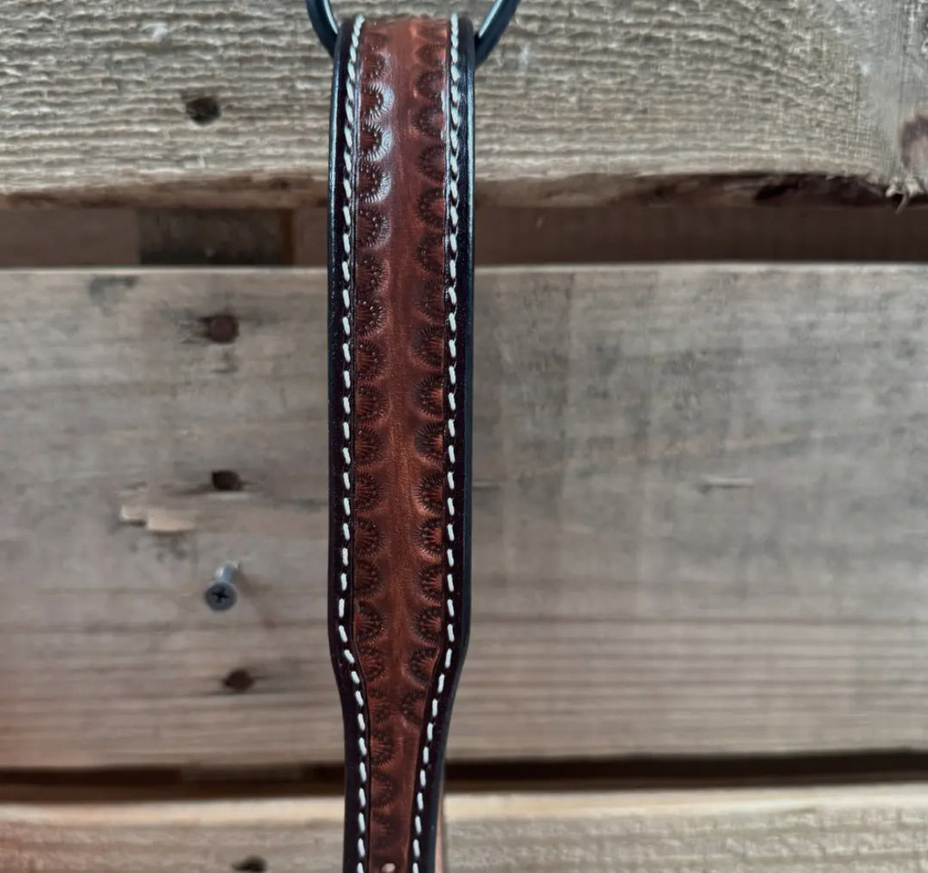 Floral Tooled Lariat & Leather Combo Halter