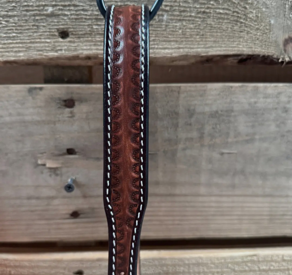 Floral Tooled Lariat & Leather Combo Halter