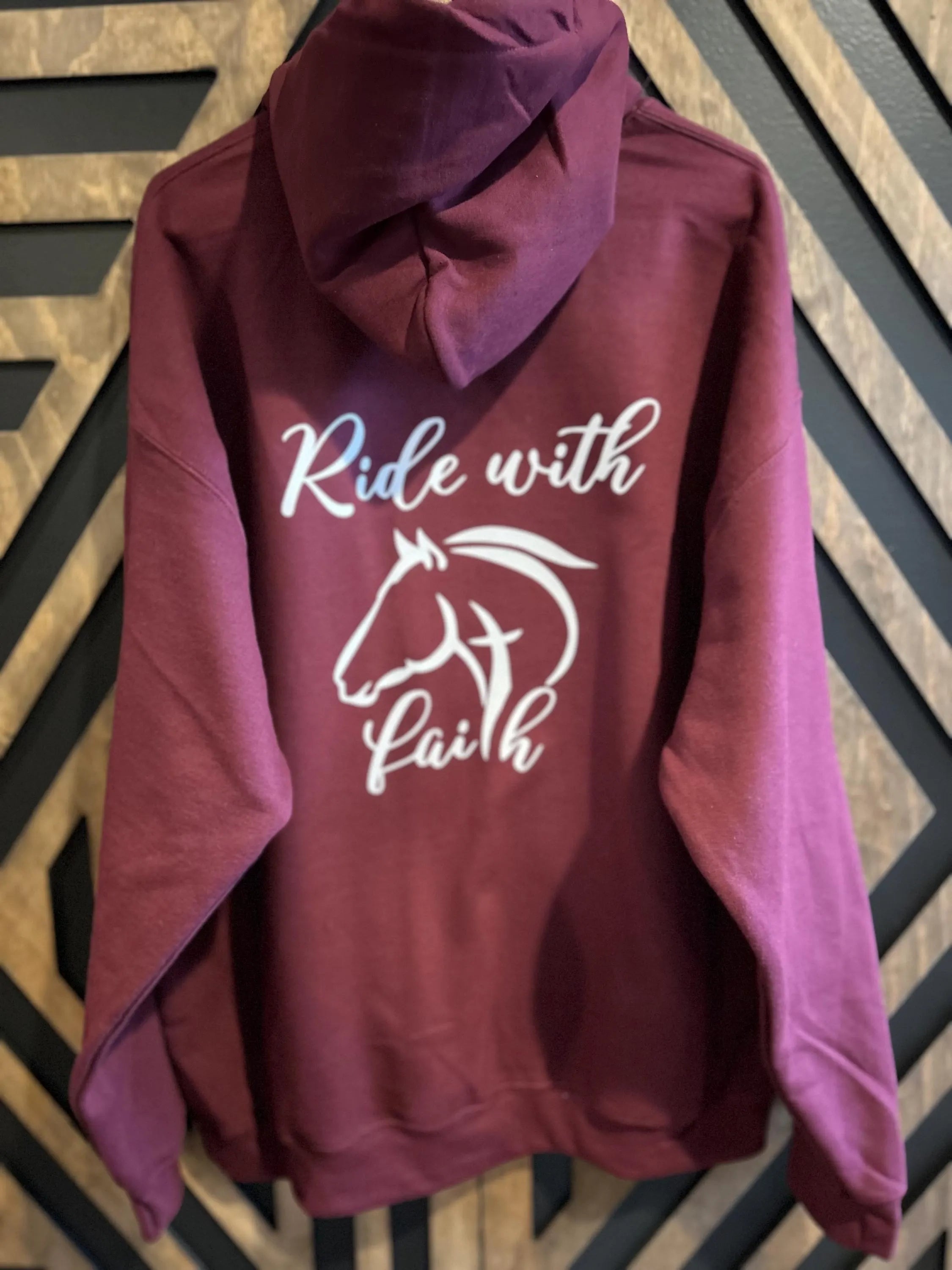Ride With Faith Maroon Sweatshirt