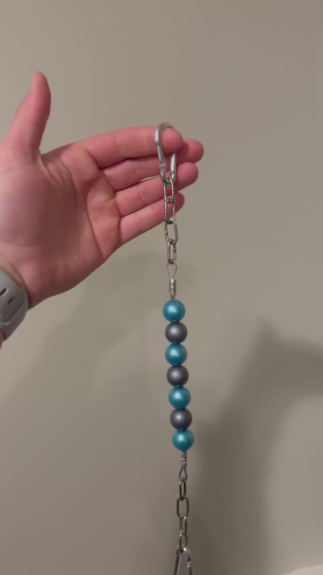 Shiny silver/turquoise curb chain